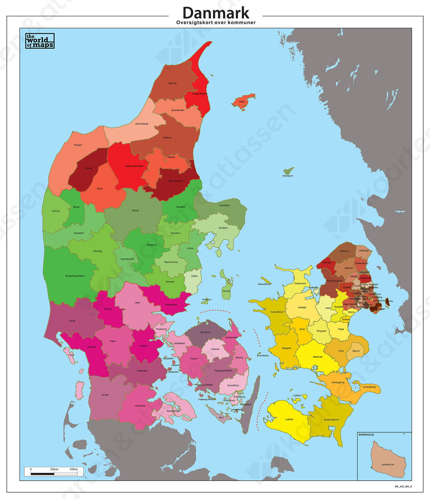 Gemeente kaart van Denemarken