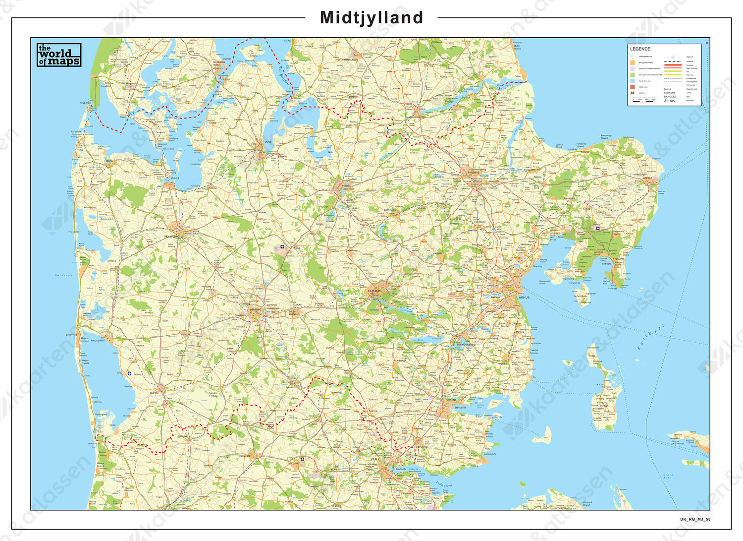 Midt Midtjylland 58 | Kaarten en Atlassen.nl