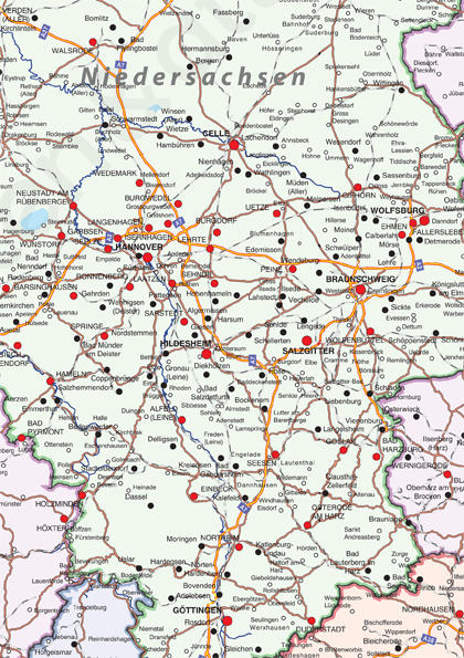 Duitsland kaart met contouren
