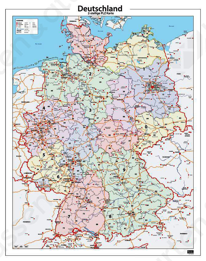 Digitale Postcodekaart Duitsland Digitale Postcodekaart Duitsland