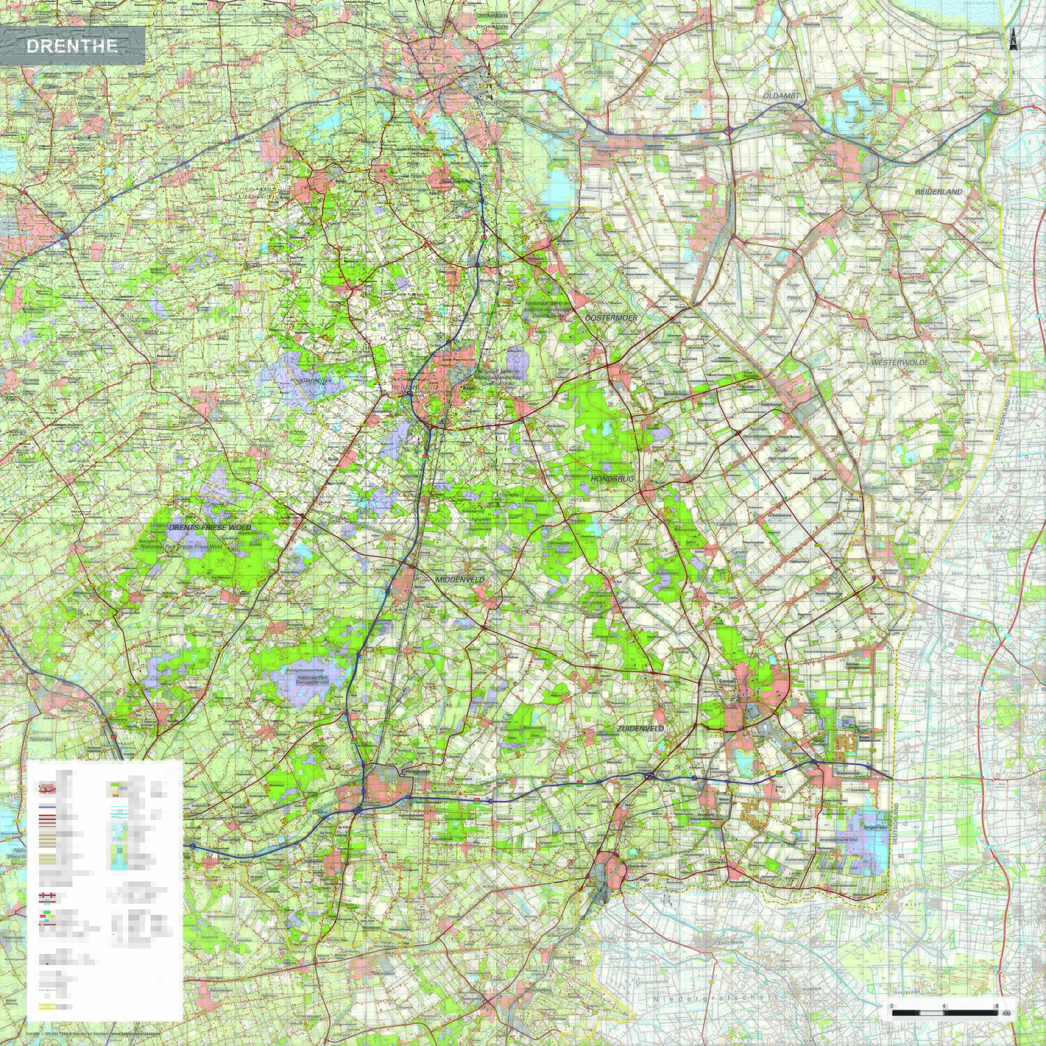 Topografische kaart Drenthe 1:100.000 Topografische kaart Drenthe 1:100.000