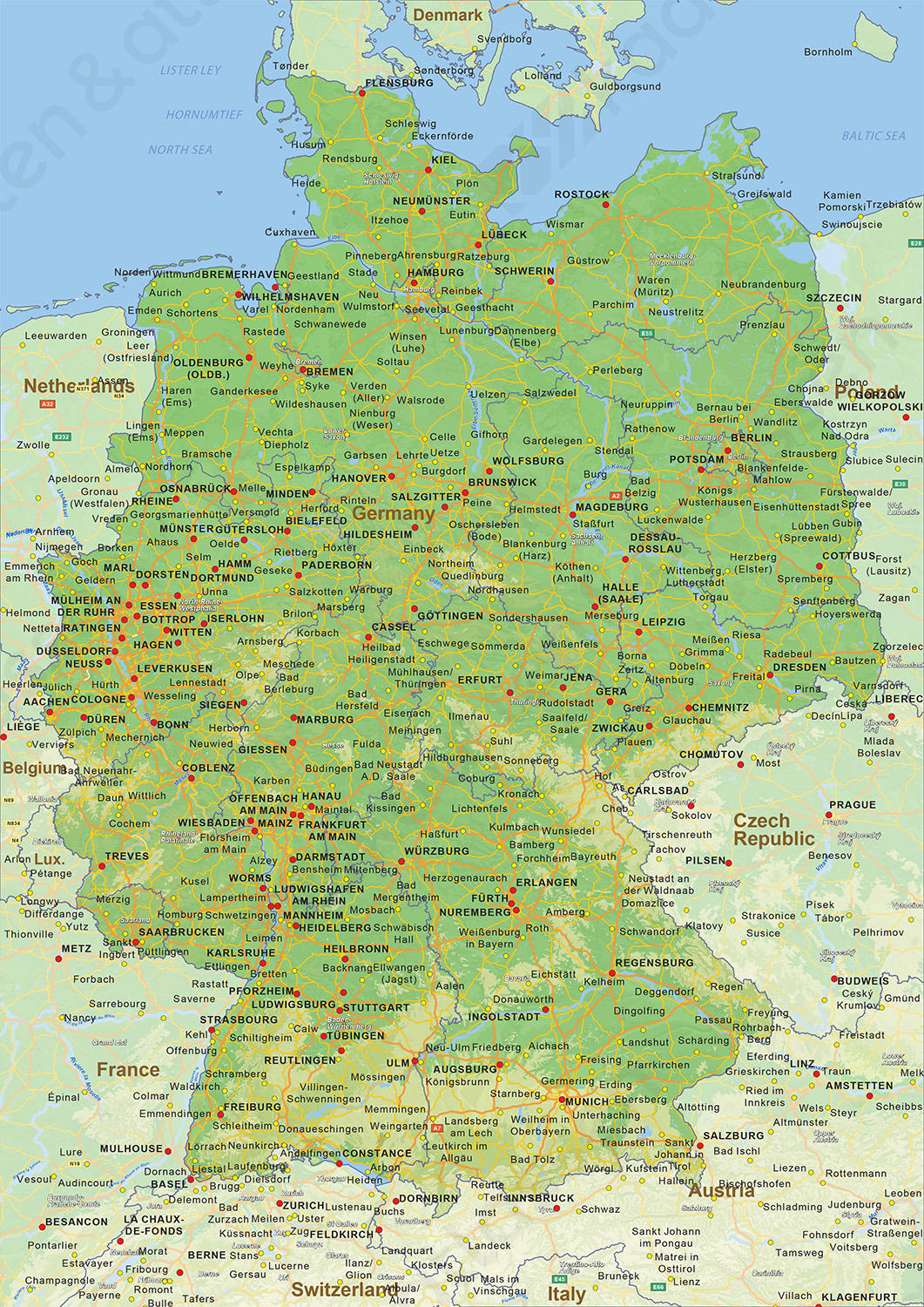 Natuurgebieden Duitsland Kaart Europa - Vogels