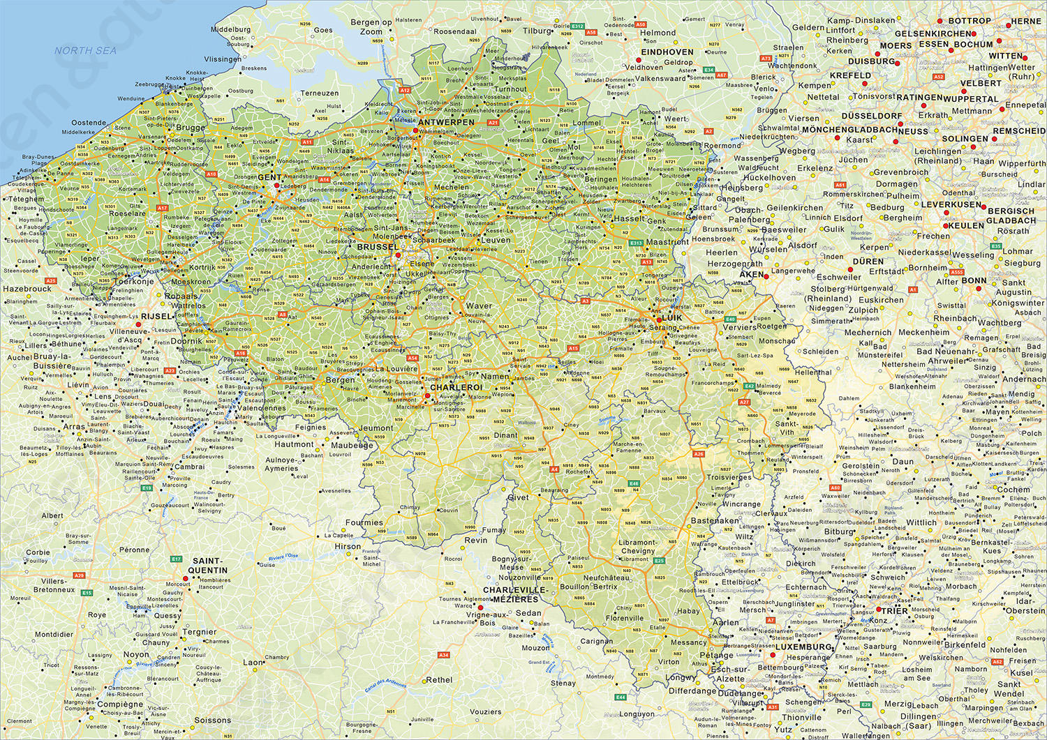 Landkaart België 