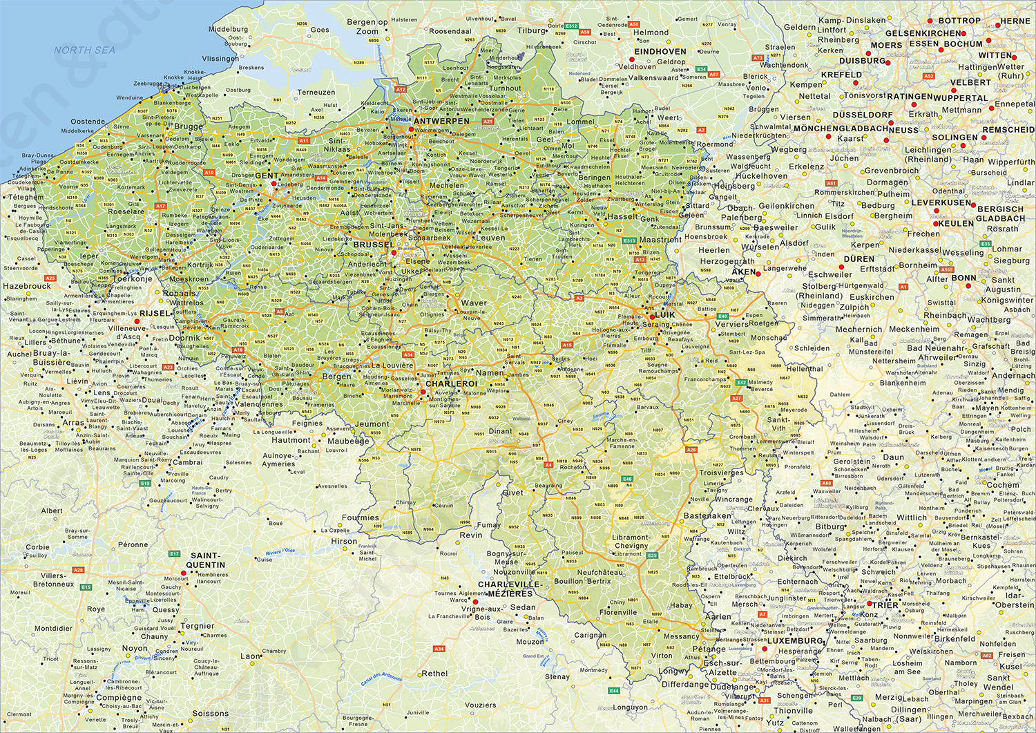 Landkaart België Landkaart België
