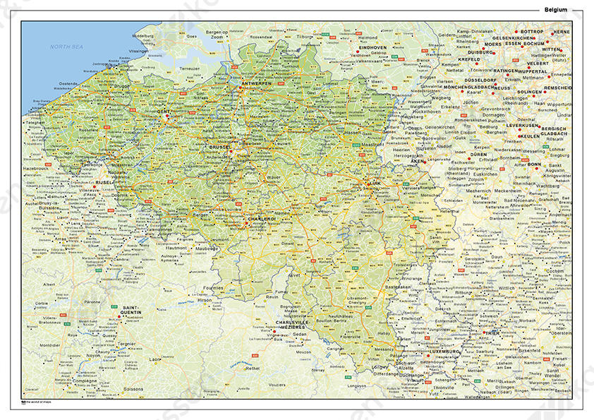 Natuurkundige landkaart België Natuurkundige landkaart België