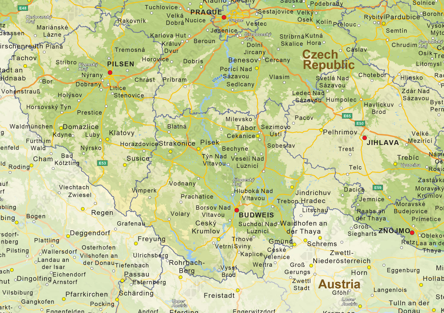 Natuurkundige Landkaart Tsjechie 1467 Kaarten En Atlassen Nl