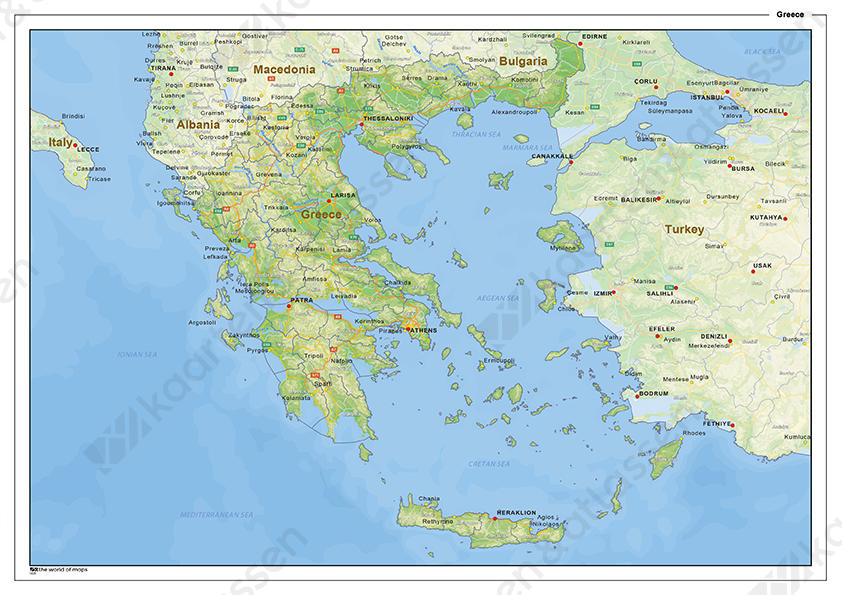 Natuurkundige landkaart Griekenland