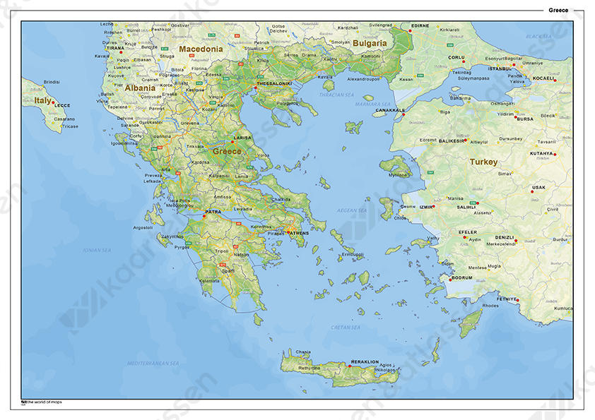 Natuurkundige landkaart Griekenland 1435 | Kaarten en Atlassen.nl