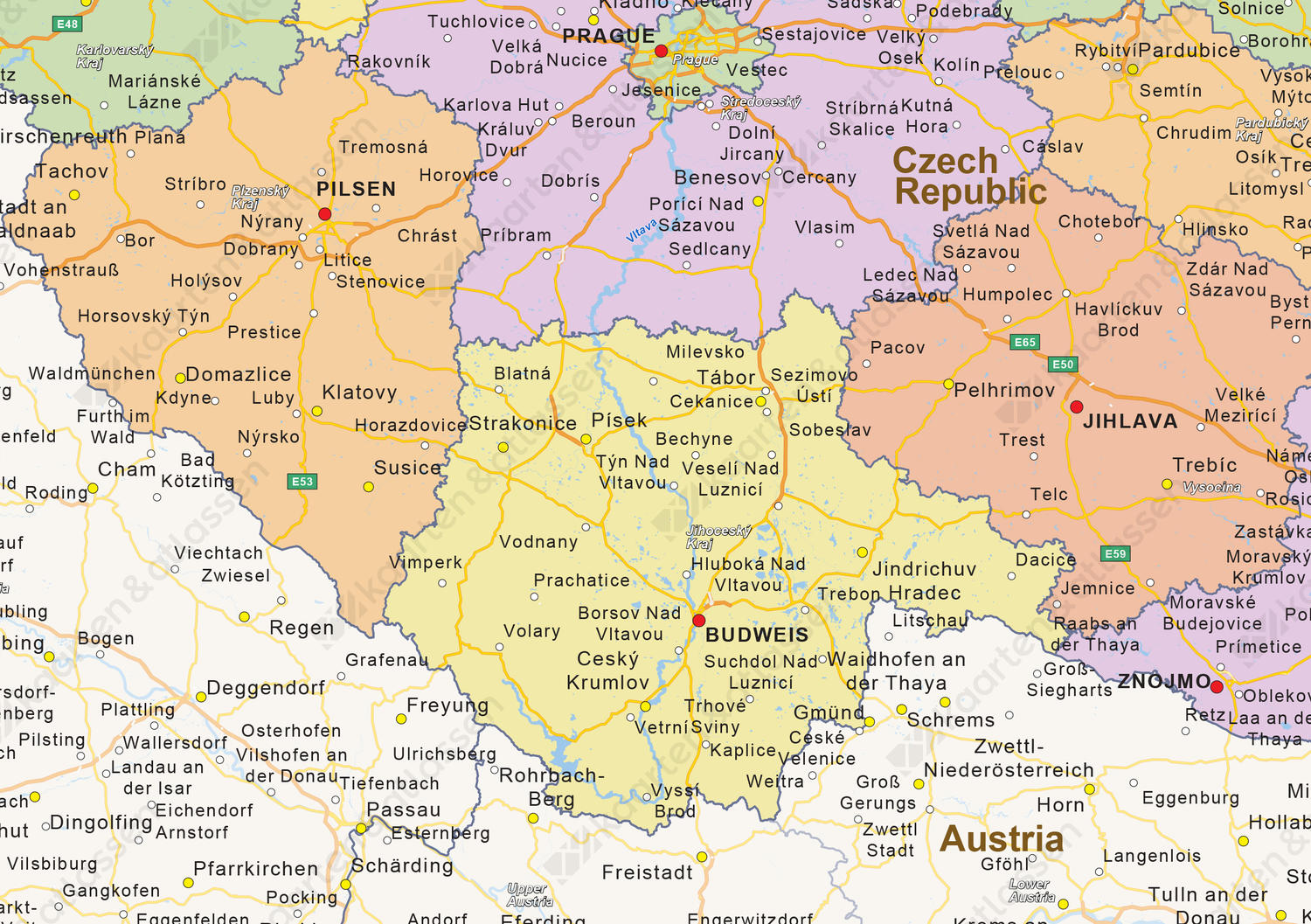 Staatkundige landkaart Tsjechië 1468 | Kaarten en Atlassen.nl