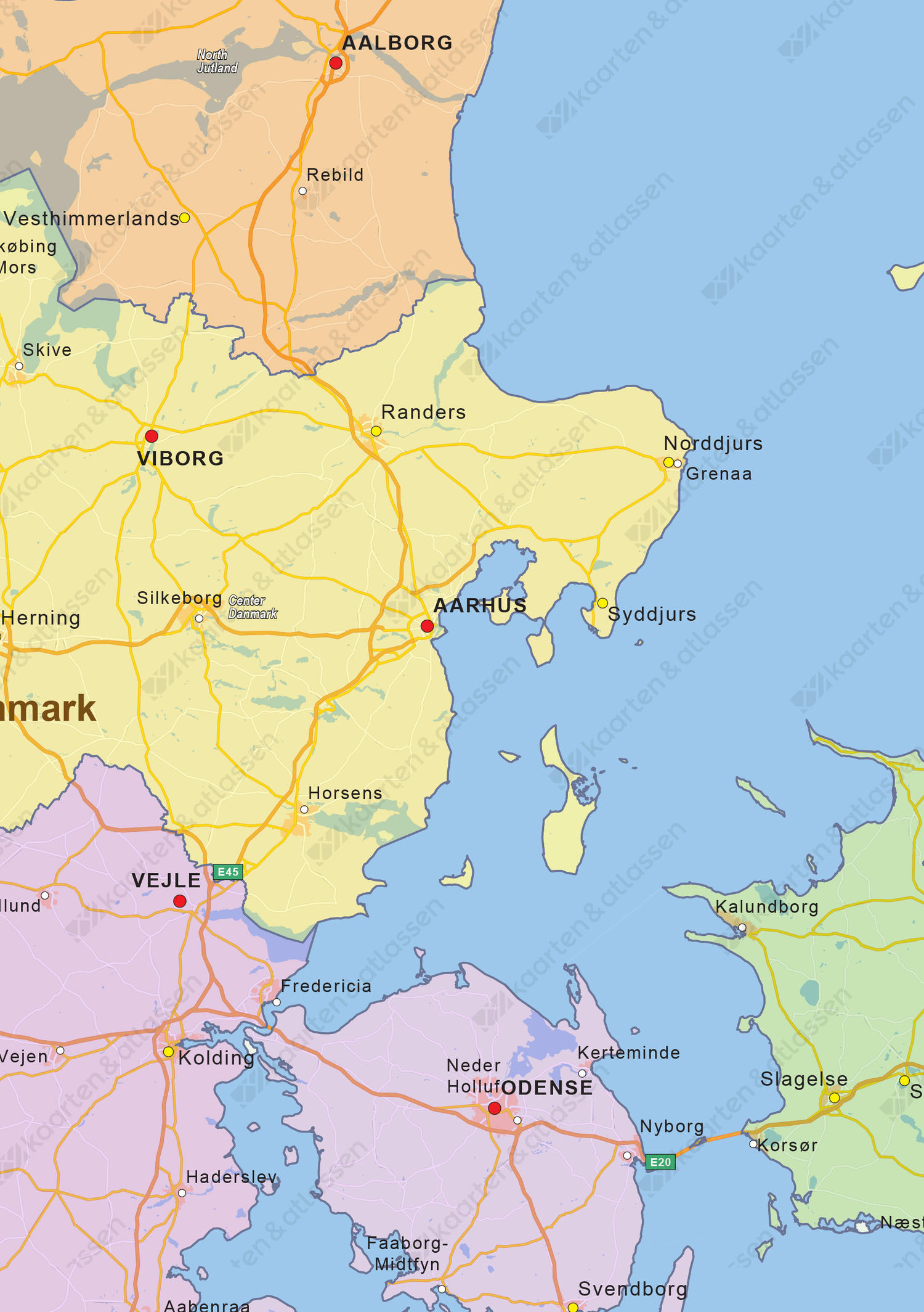 Staatkundige landkaart Denemarken 1430 Kaarten en Atlassen.nl
