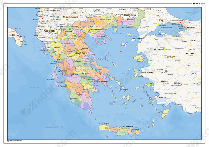 Staatkundige landkaart Griekenland 1438 | Kaarten en Atlassen.nl