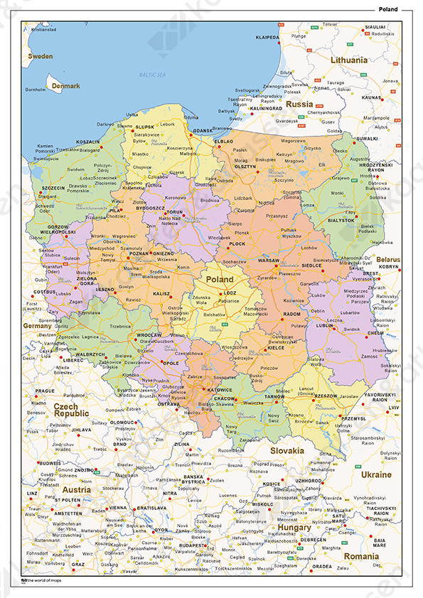 Staatkundige landkaart Polen Staatkundige landkaart Polen