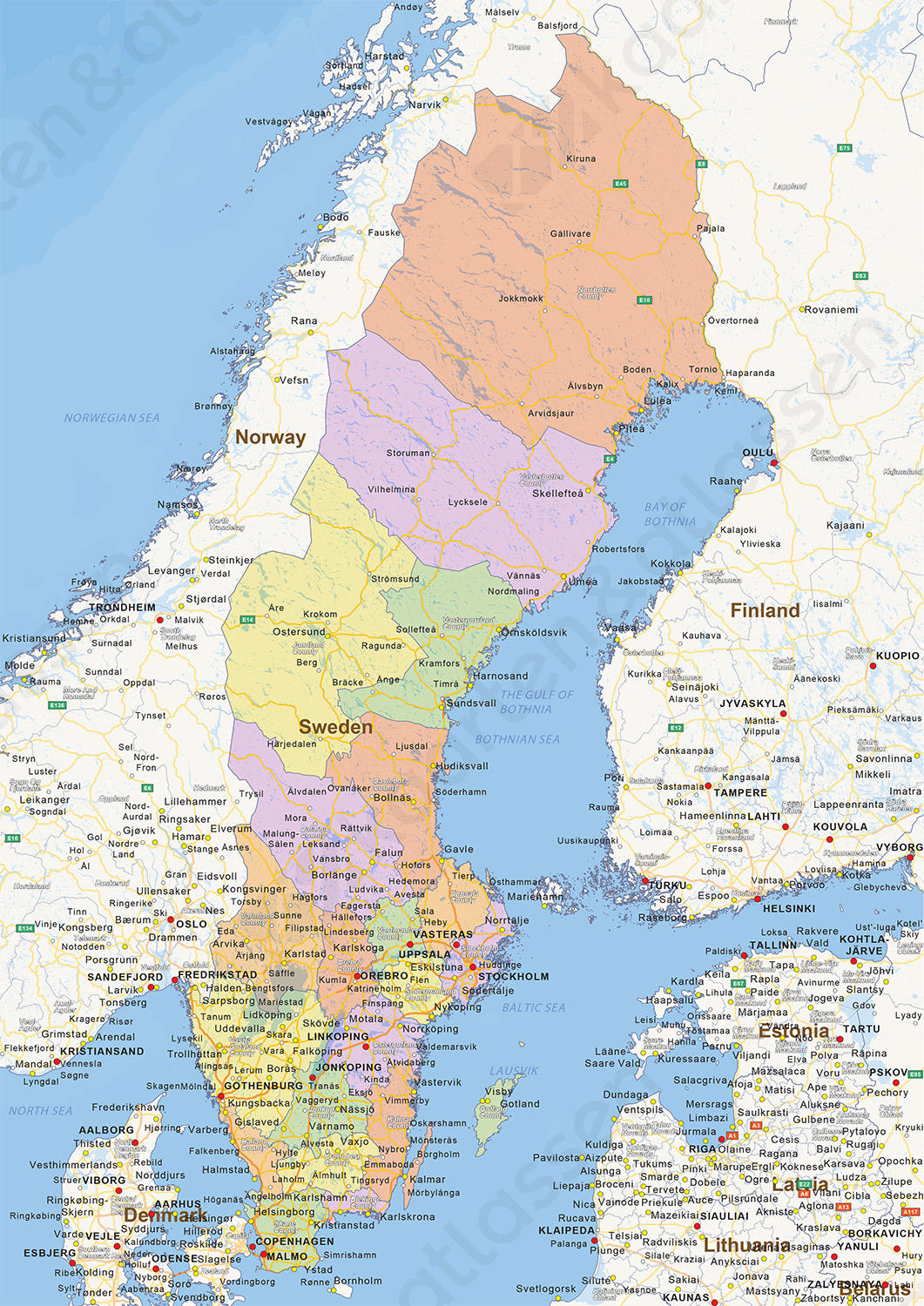 Zweden Kaart | Kaart