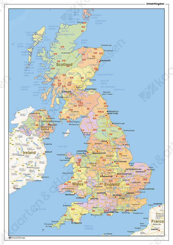Staatkundige landkaart United Kingdom