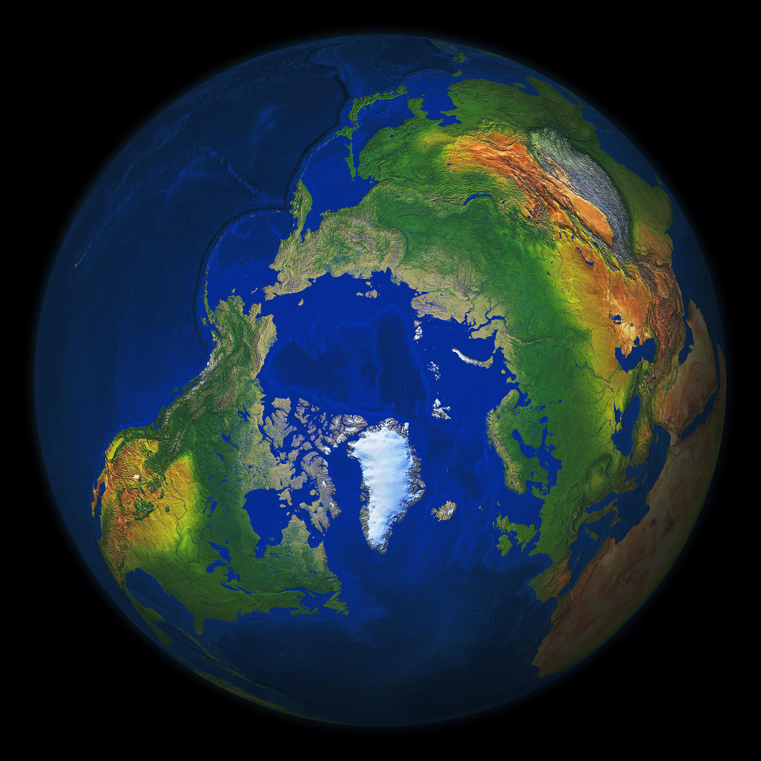 Digitale Wereldbol Noordpool 552