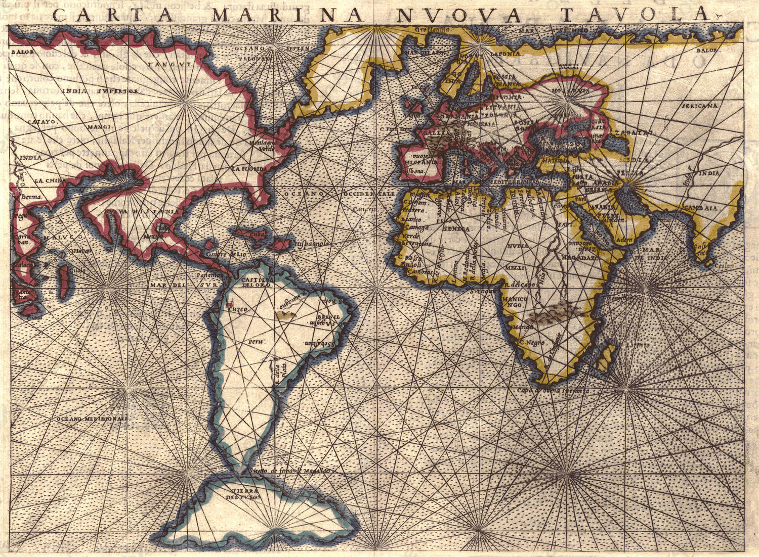 Wereldkaart Girolamo Rusceli Wereldkaart Girolamo Rusceli
