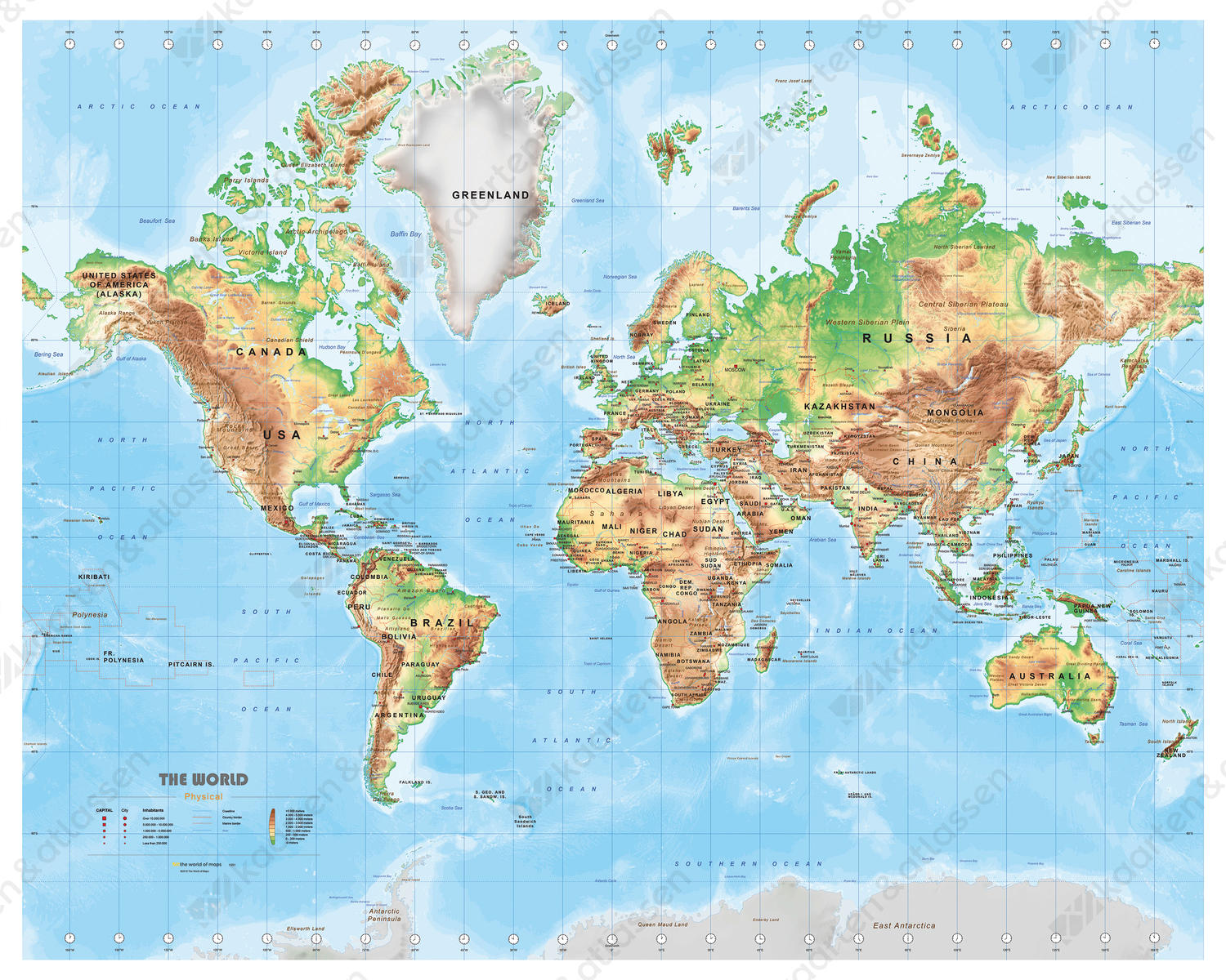 natuurkundige wereldkaart natuurkundige wereldkaart