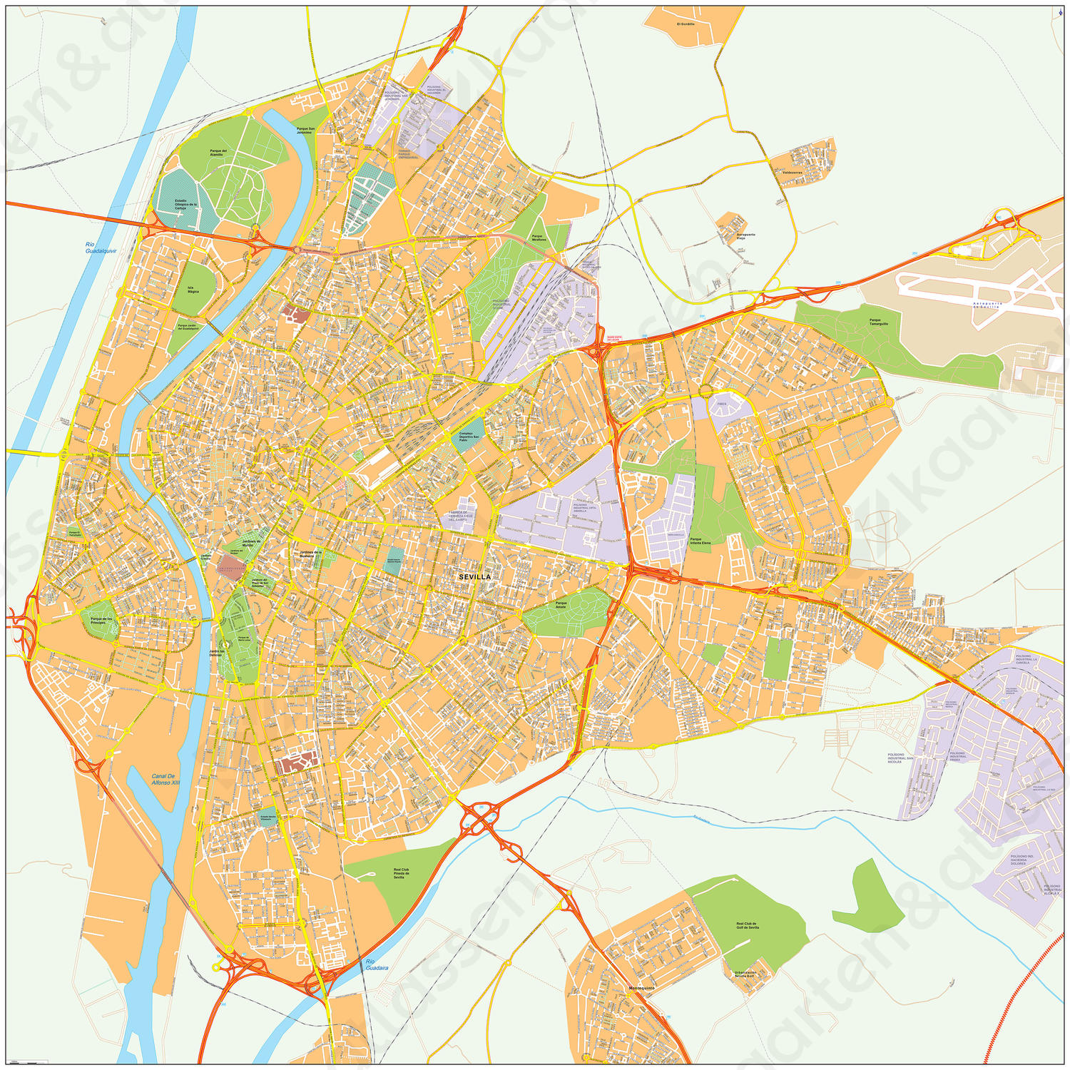 Digitale kaart Sevilla / Seville 493