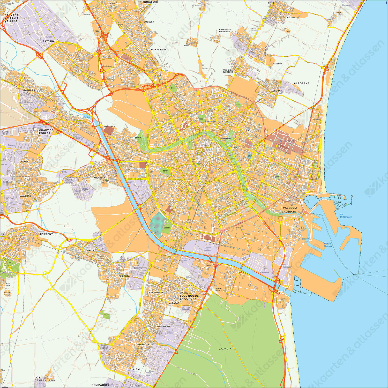 Valencia 497 Digitale stadsplattegrond Valencia 497