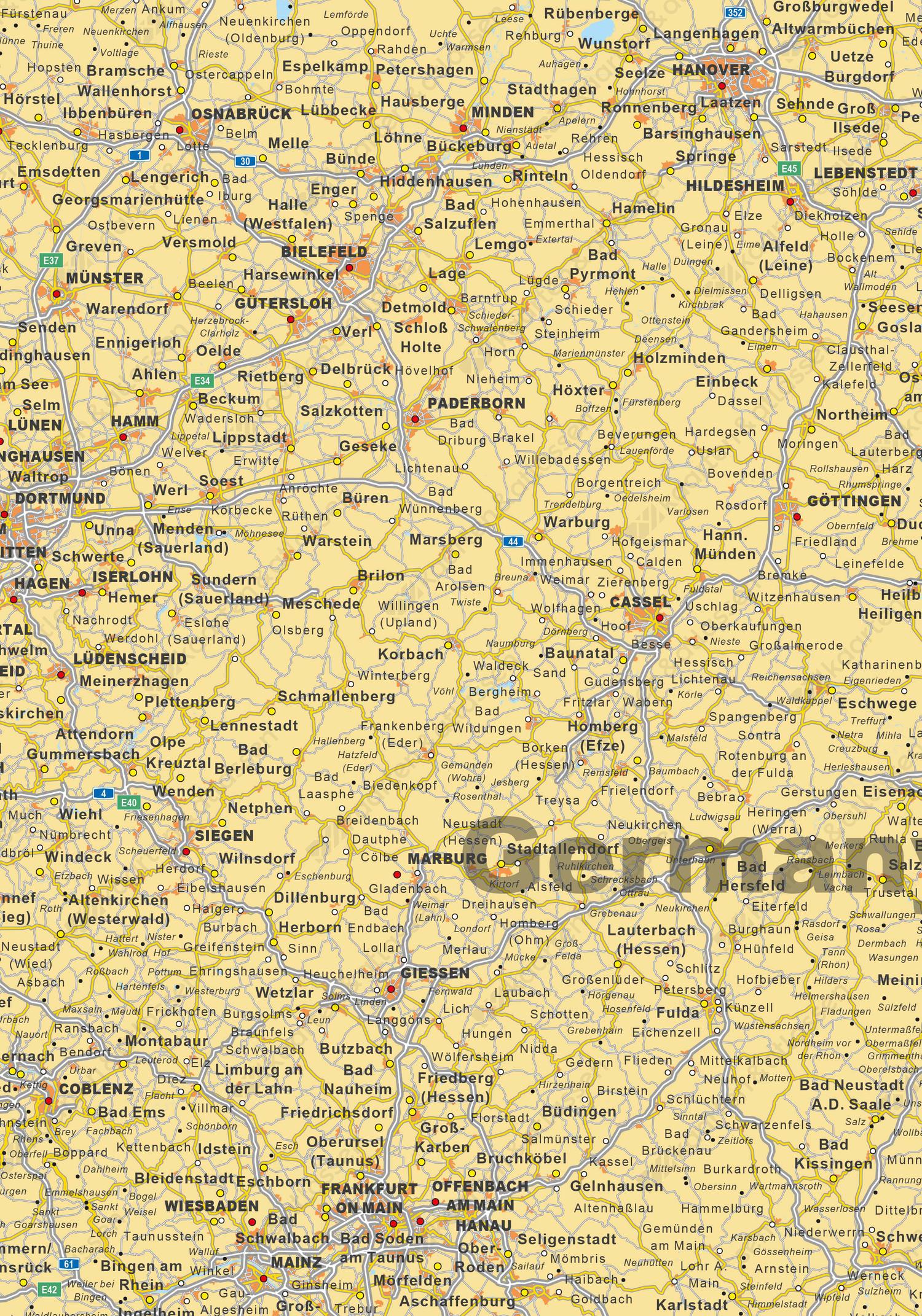 Kaart Benelux + Duitsland staatkundig