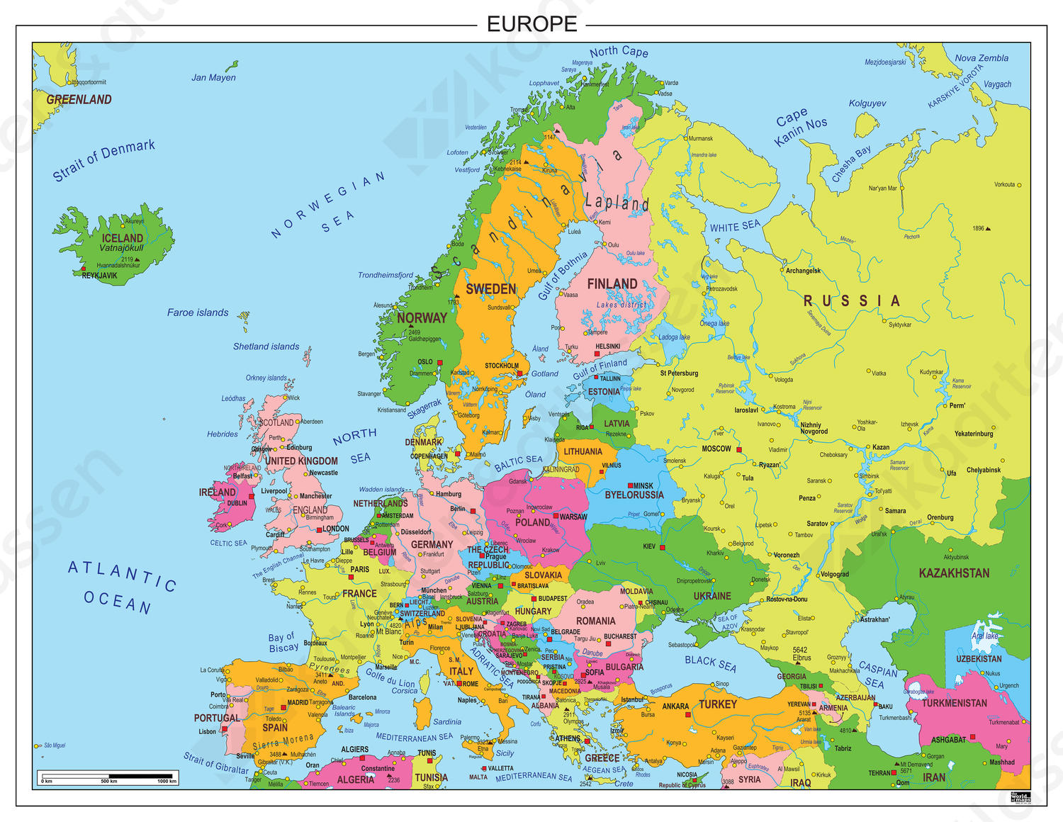 Atlas Kaart Europa Kaartdetailed Map Of Europe Atlas Kaart Europa Kaartdetailed Map Of Europe
