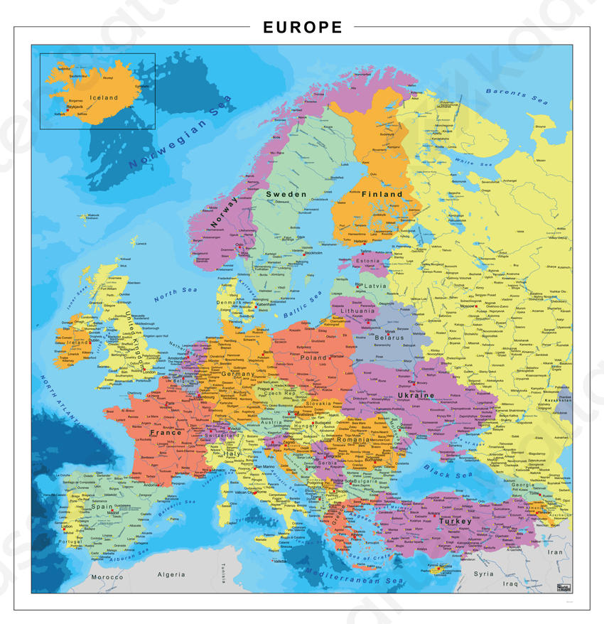 Europakaart Staatkundig Europakaart Staatkundig