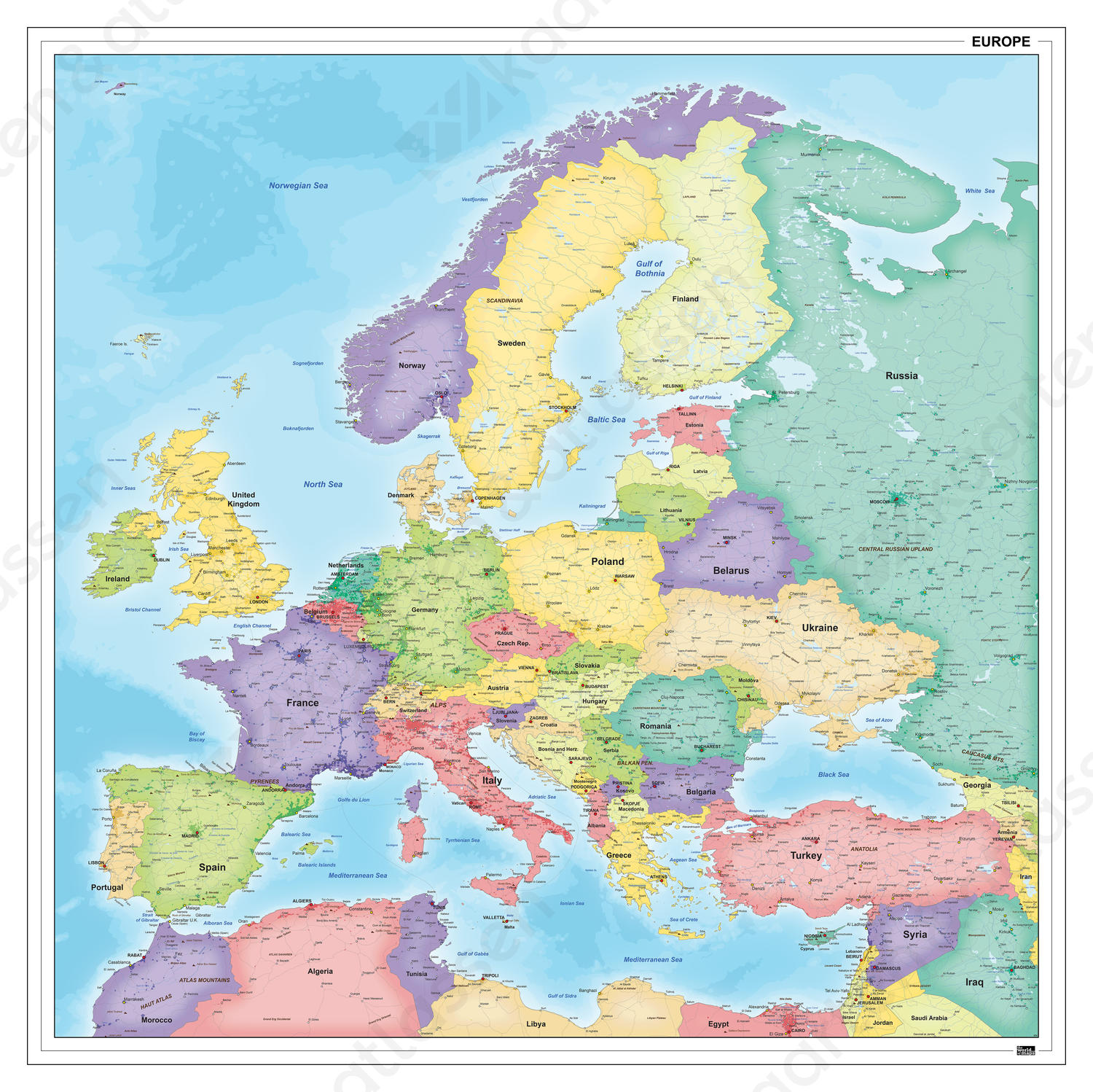 Europakaart staatkundig Europakaart staatkundig