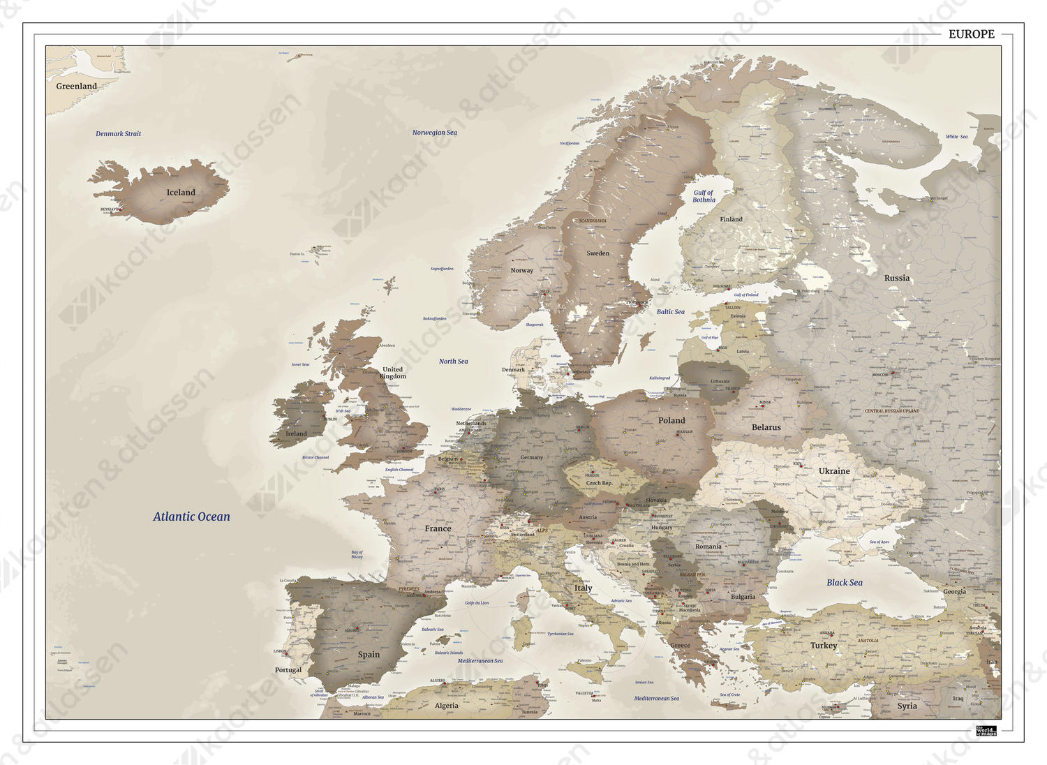 Europakaart nostalgisch Digitale Europakaart nostalgisch