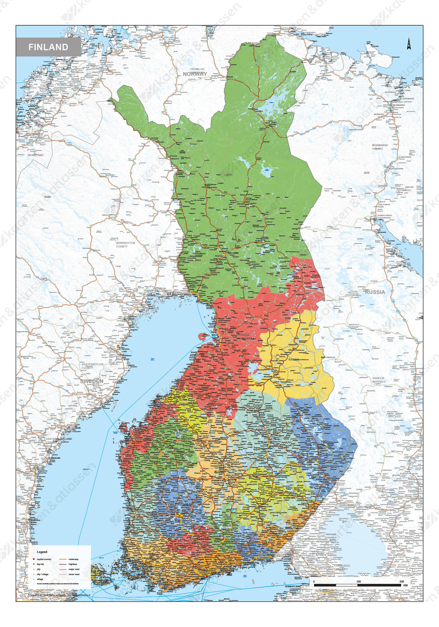 Staatkundige kaart Finland