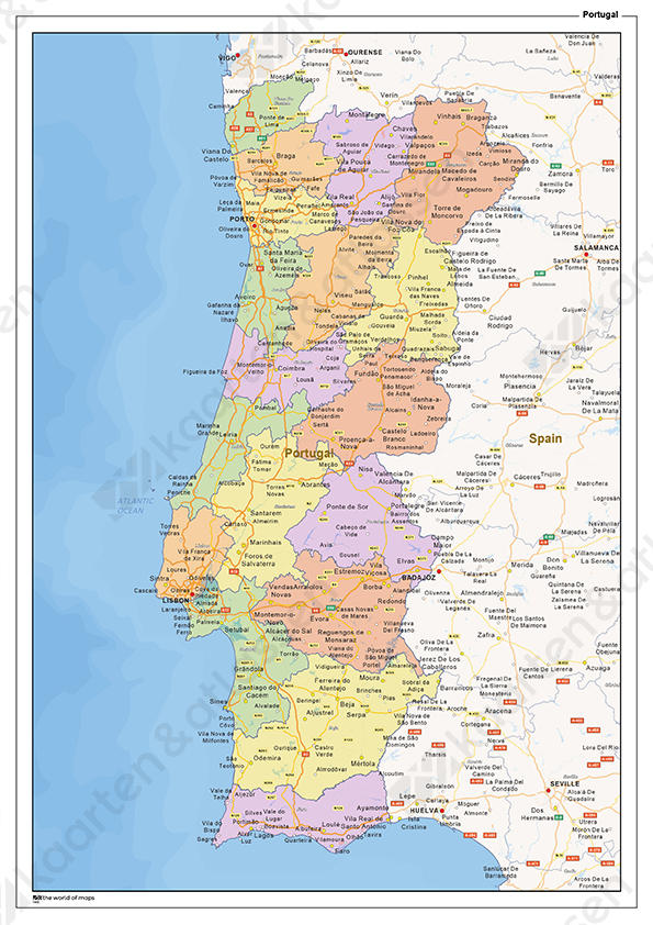 Staatkundige landkaart Portugal Staatkundige landkaart Portugal