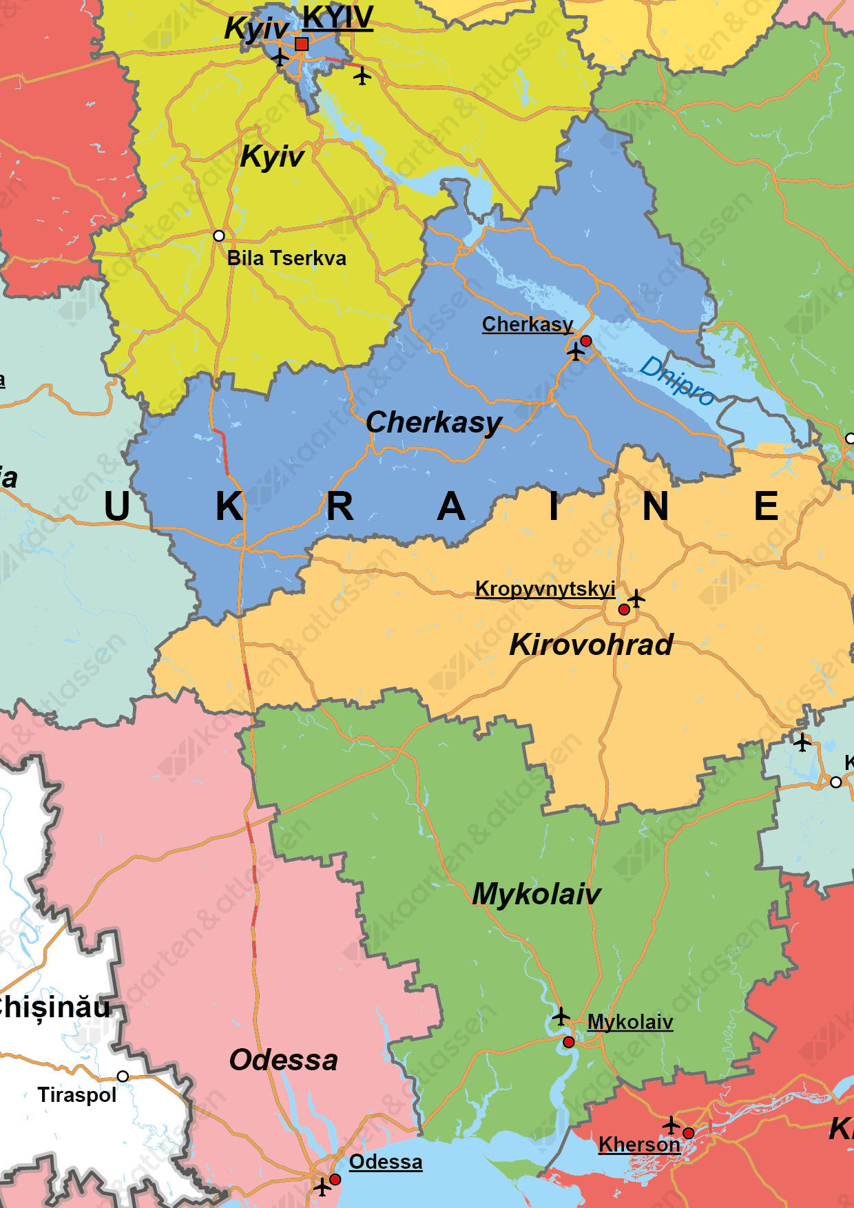 Kaart OekraÏne / Ukraine