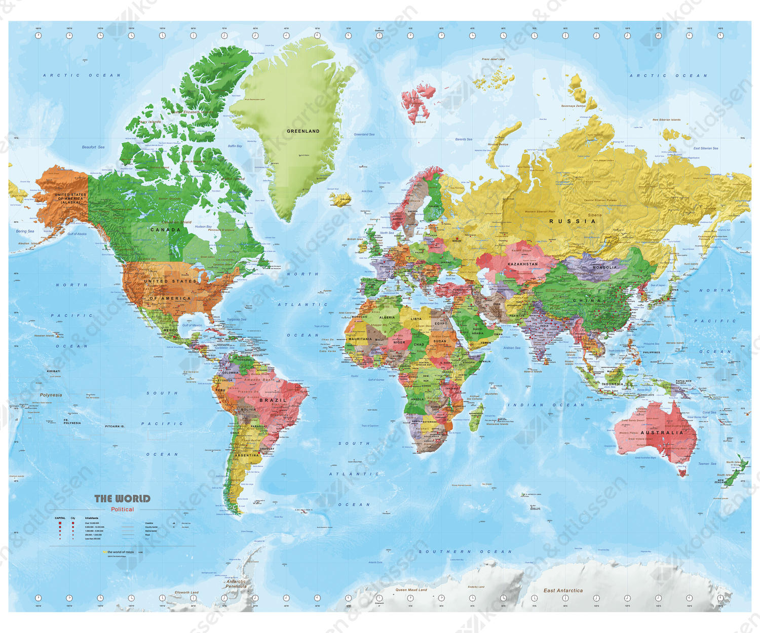 Staatkundige wereldkaart met veel details Staatkundige wereldkaart met veel details