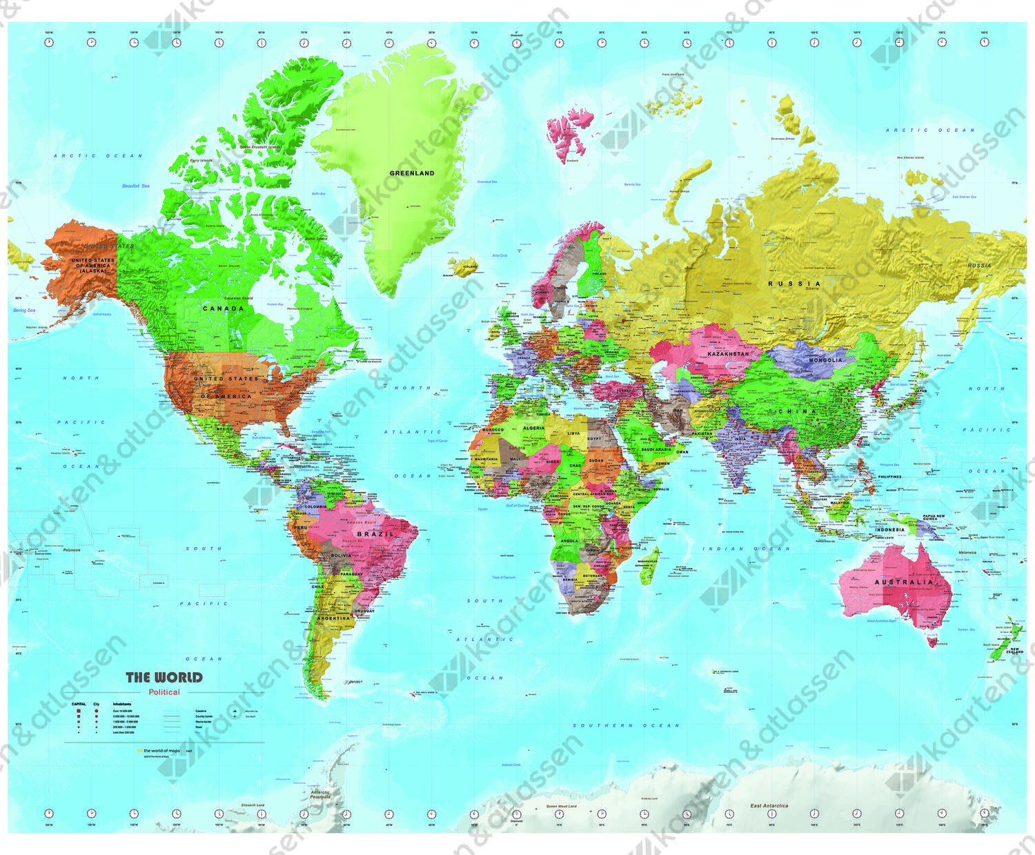 Staatkundige wereldkaart met veel details Staatkundige wereldkaart met veel details
