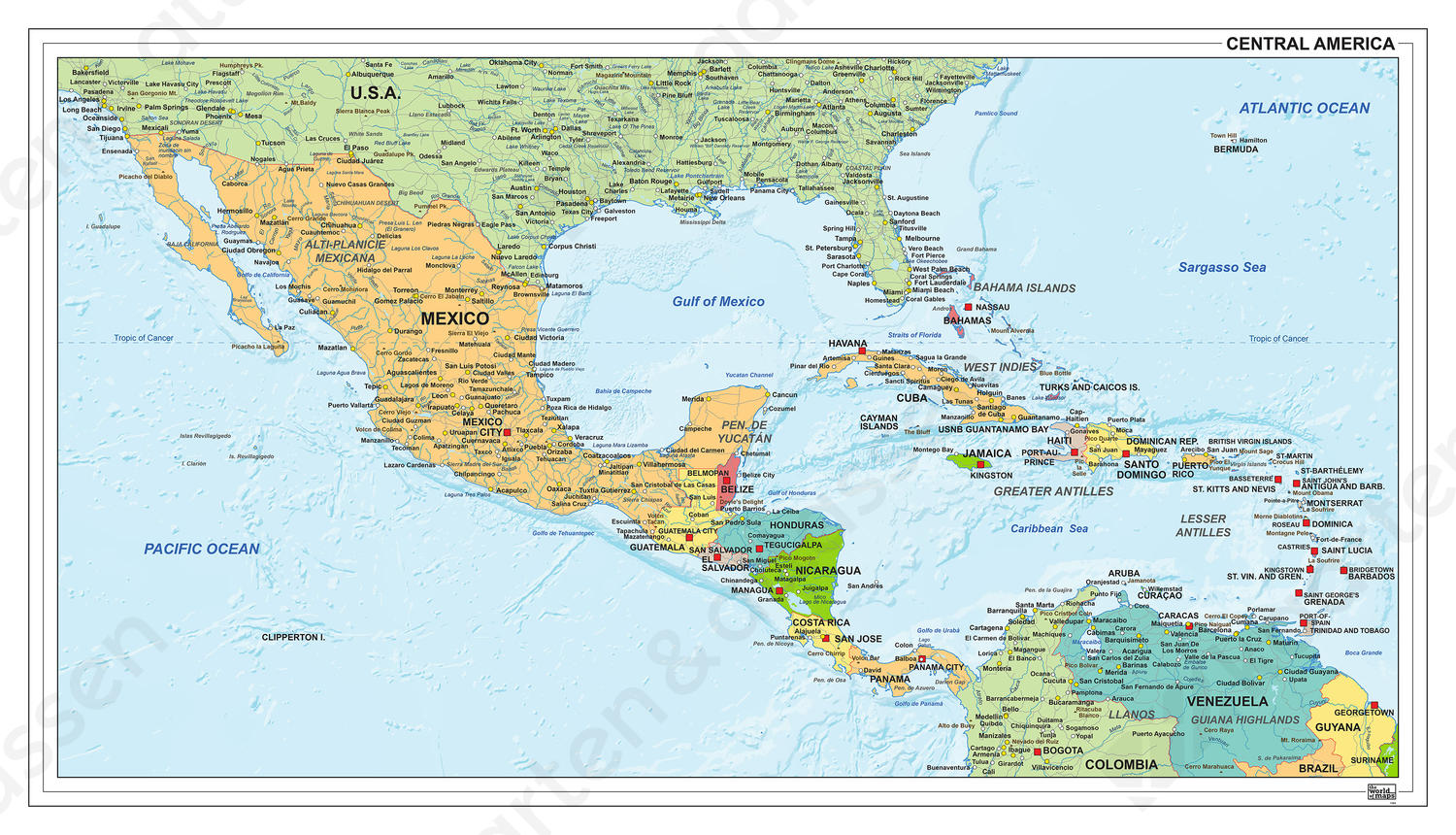 Midden-Amerika staatkundig 1304