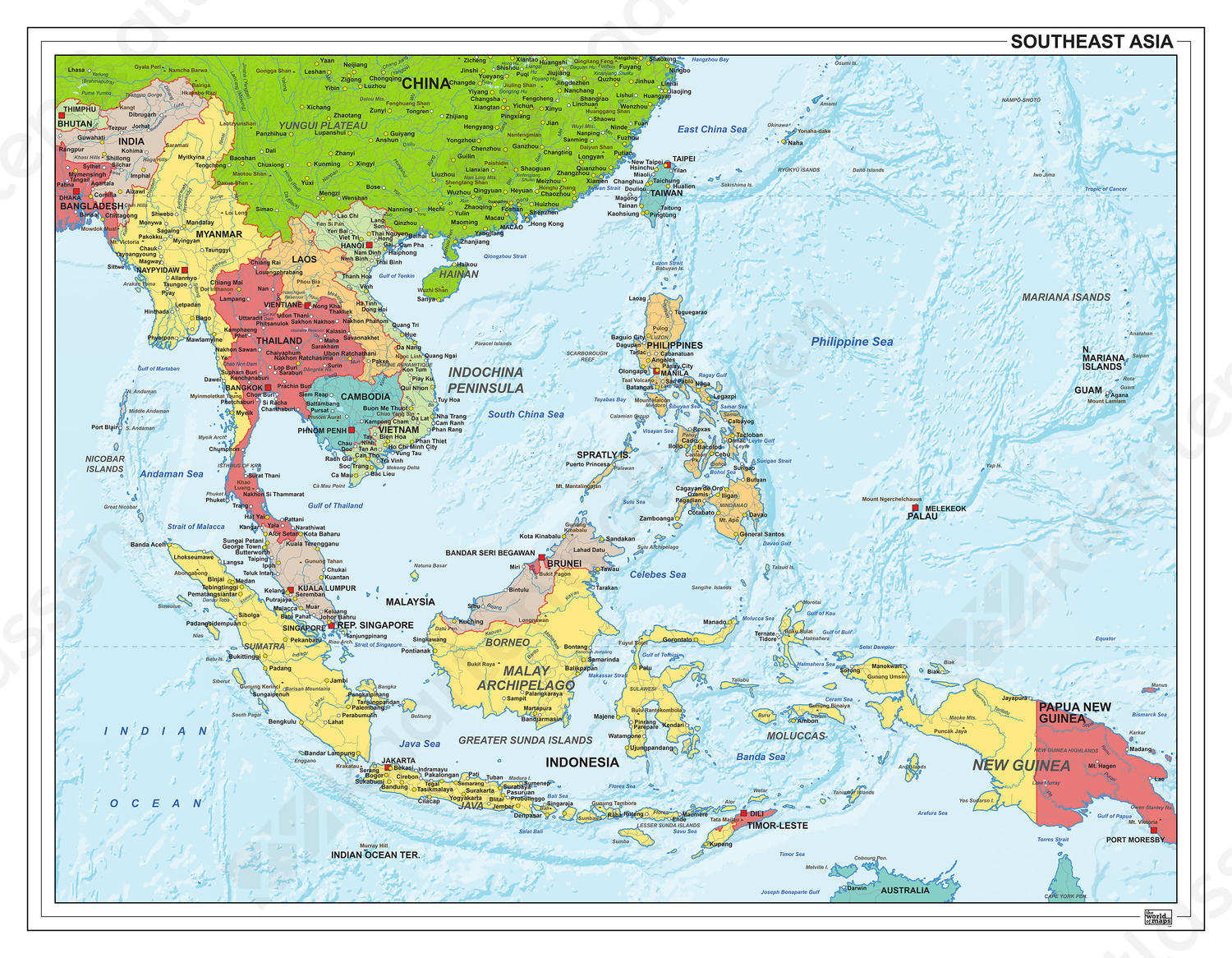 Digitale Zuidoost Azië staatkundig 1305