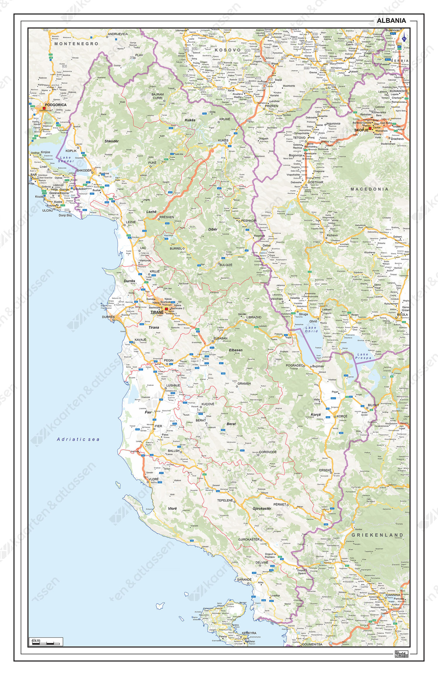 Wegenkaart Albanië 1363 | Kaarten En Atlassen.Nl