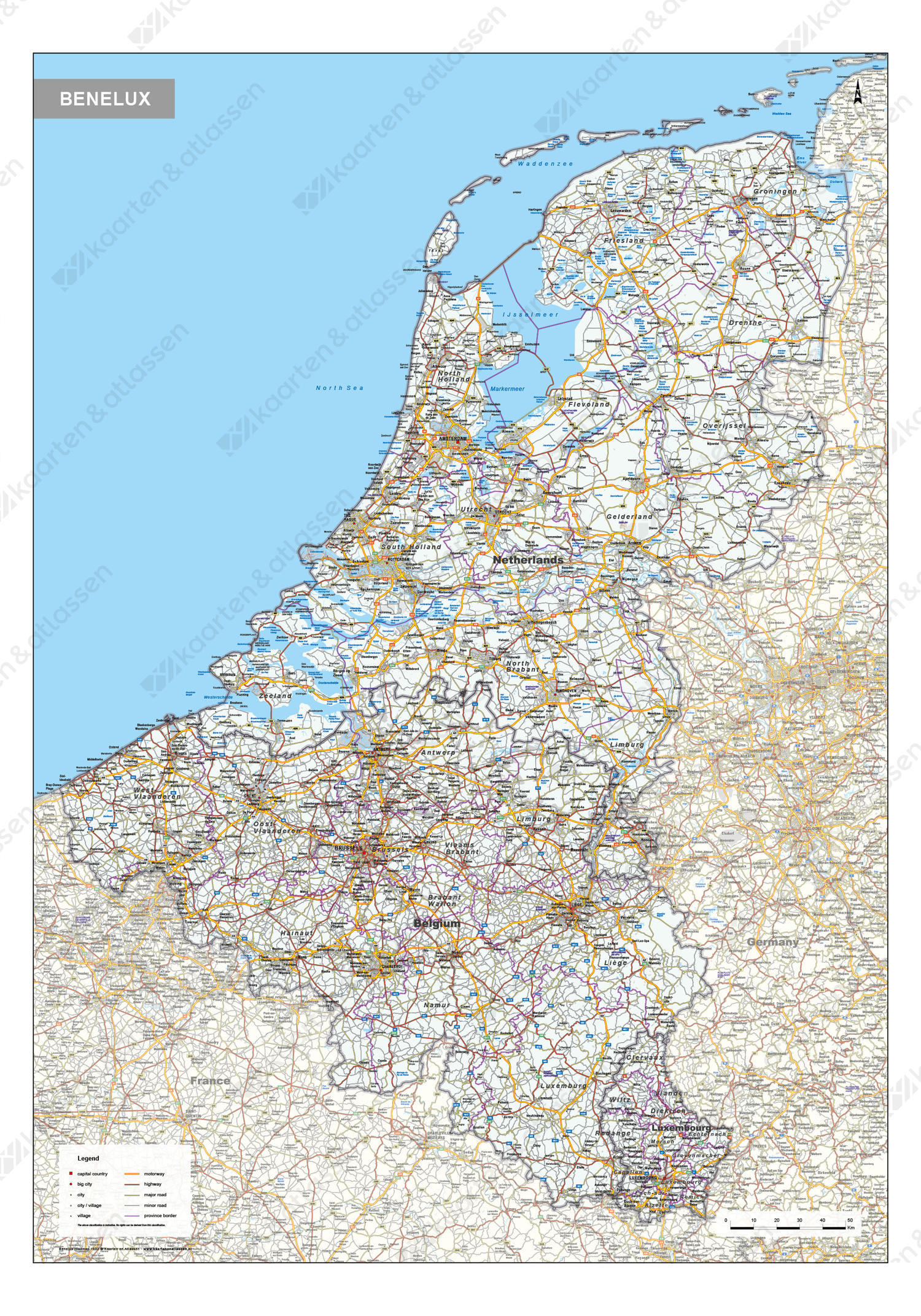 Wegenkaart Benelux Wegenkaart Benelux
