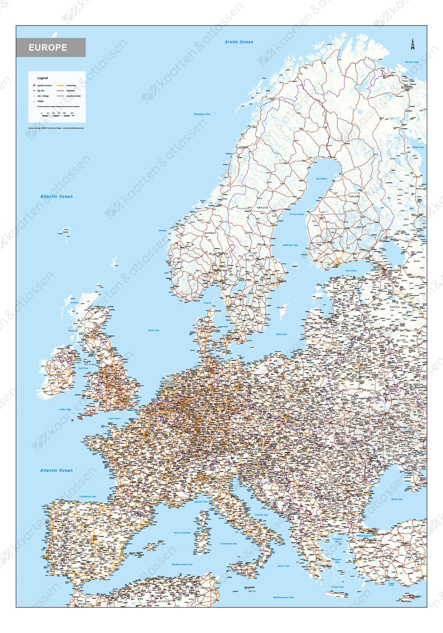 Wegenkaart Europa