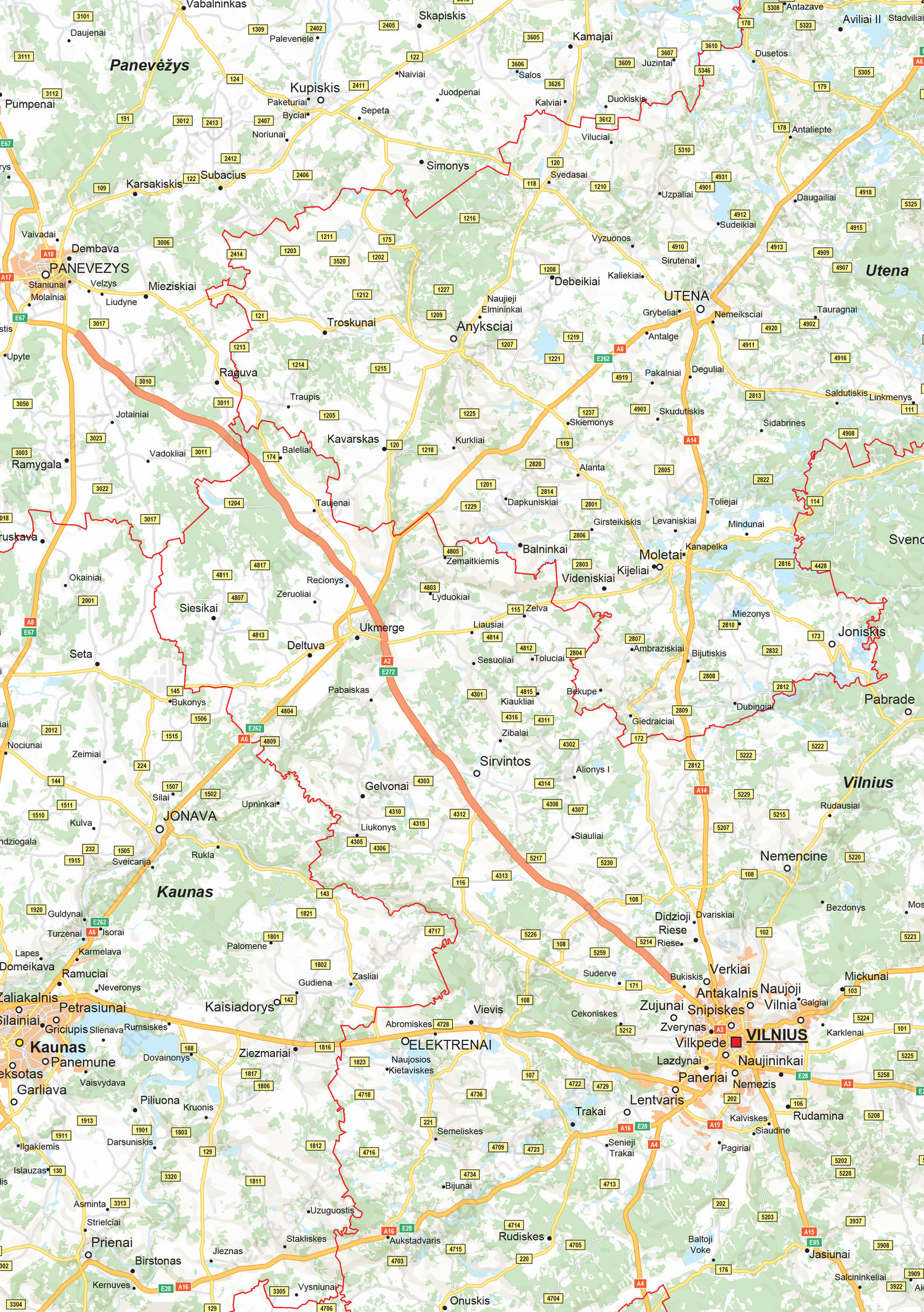 wegenkaart Litouwen