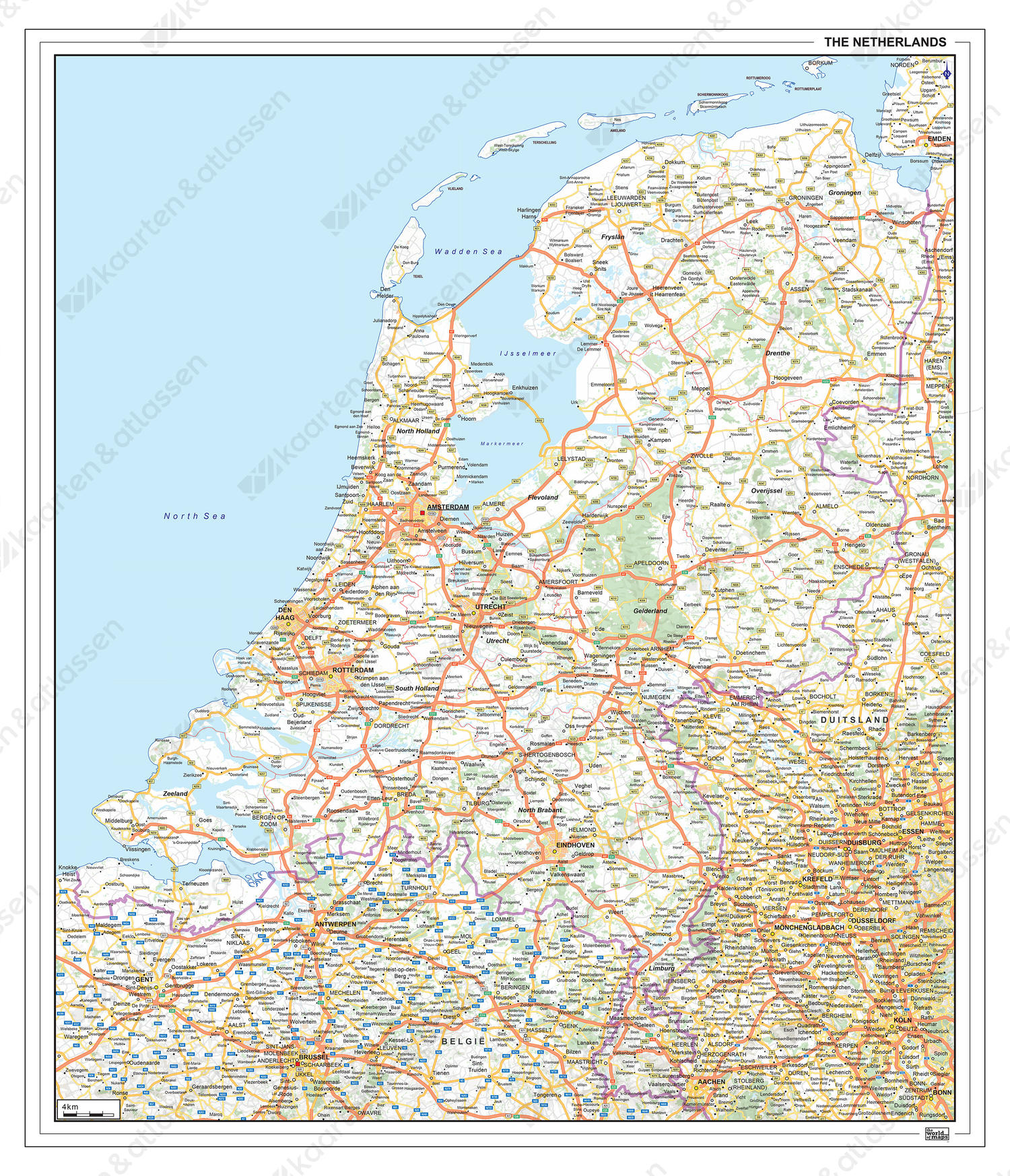 Wegenkaart Nederland