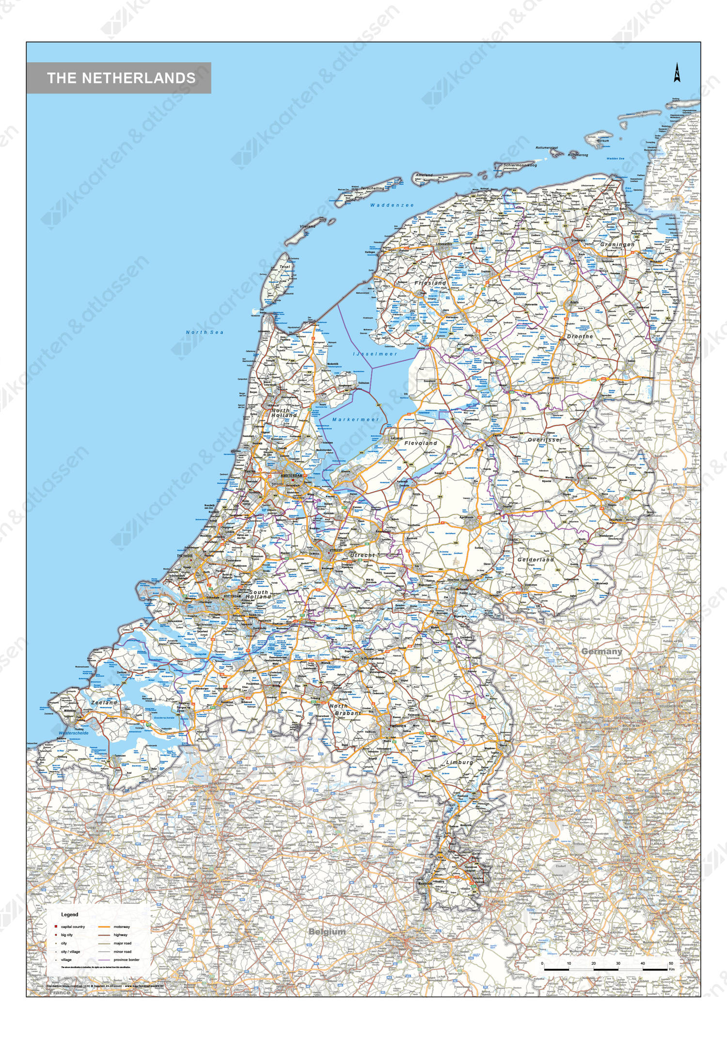 Wegenkaart Nederland 