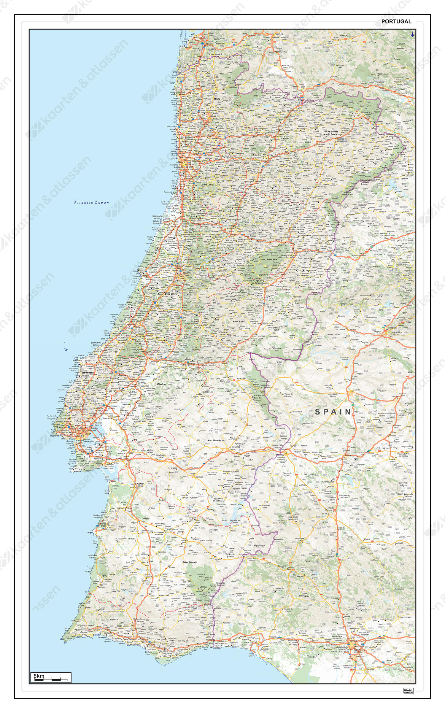 Wegenkaart Portugal 