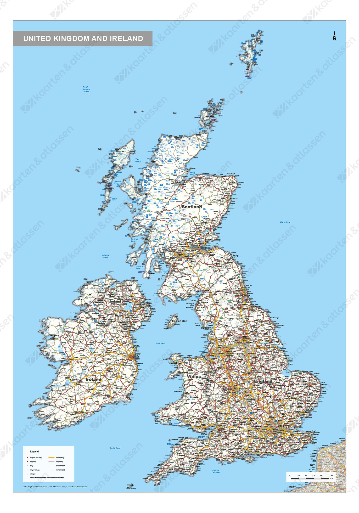 Wegenkaart Verenigd Koninkrijk en Ierland Wegenkaart Verenigd Koninkrijk en Ierland