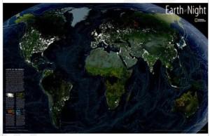 NG Satellietkaart Earth at Night NG Satellietkaart Earth at Night