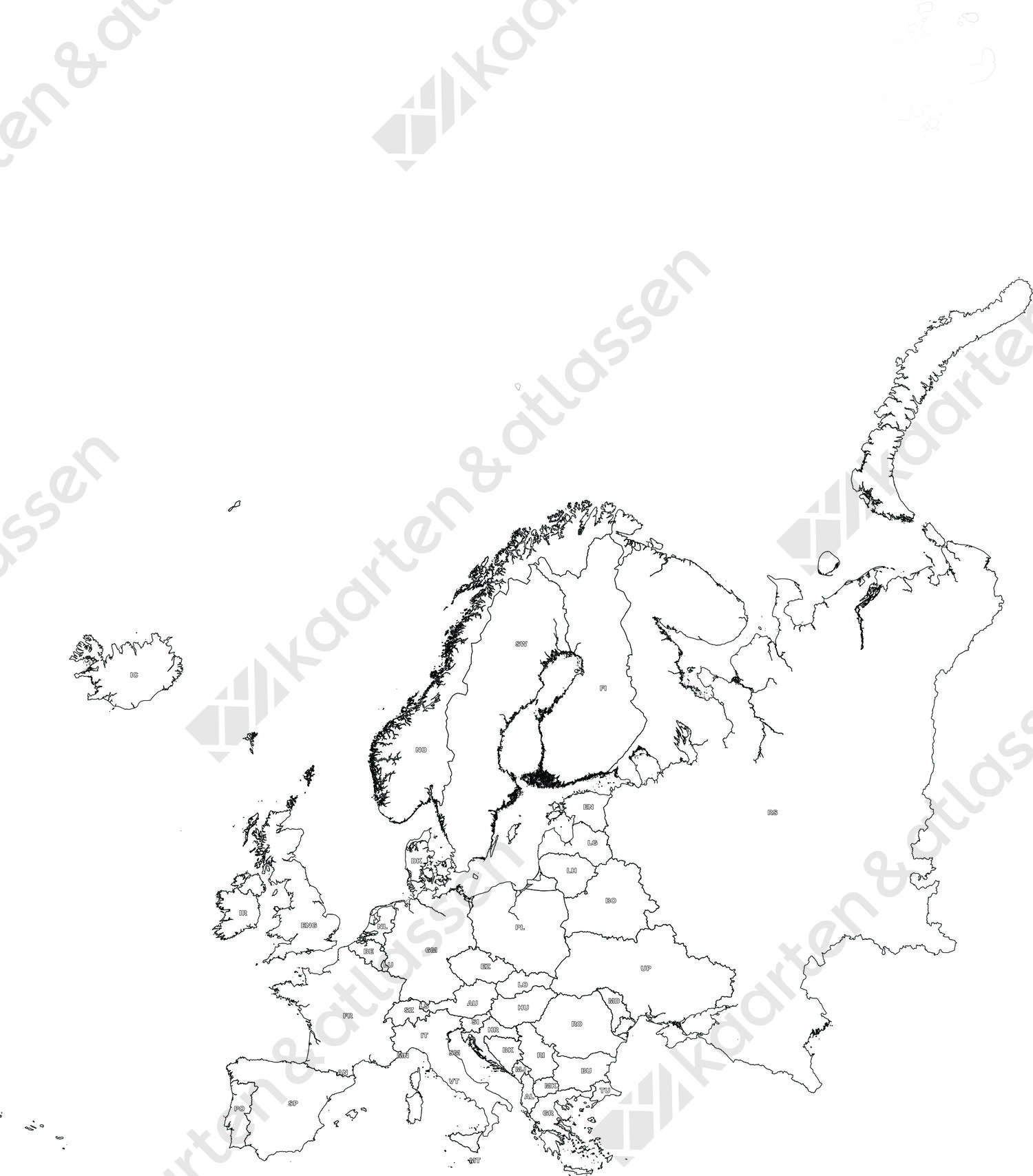 Gratis digitale kaart Europa Gratis digitale kaart Europa