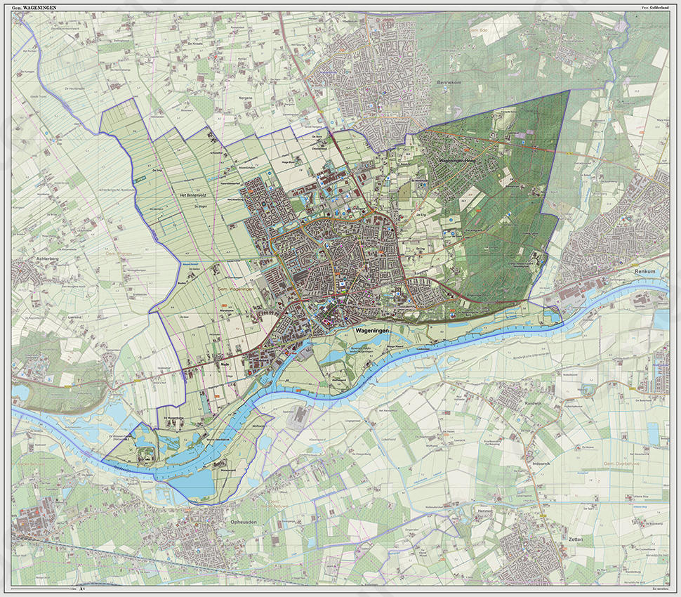 Digitale kaart Wageningen 1212