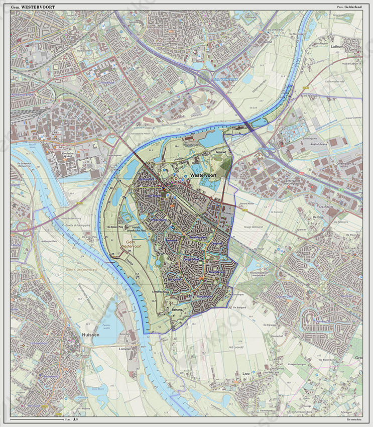 Digitale kaart Westervoort 1219