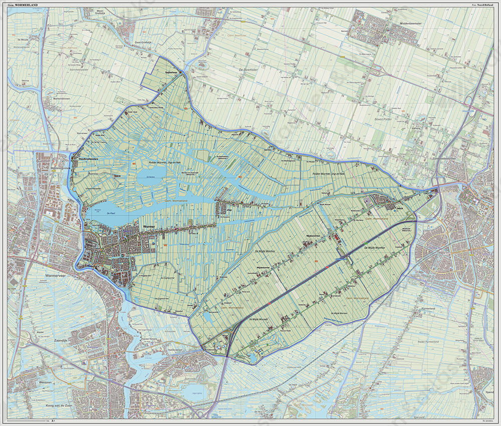 Digitale kaart Wormerland 1232