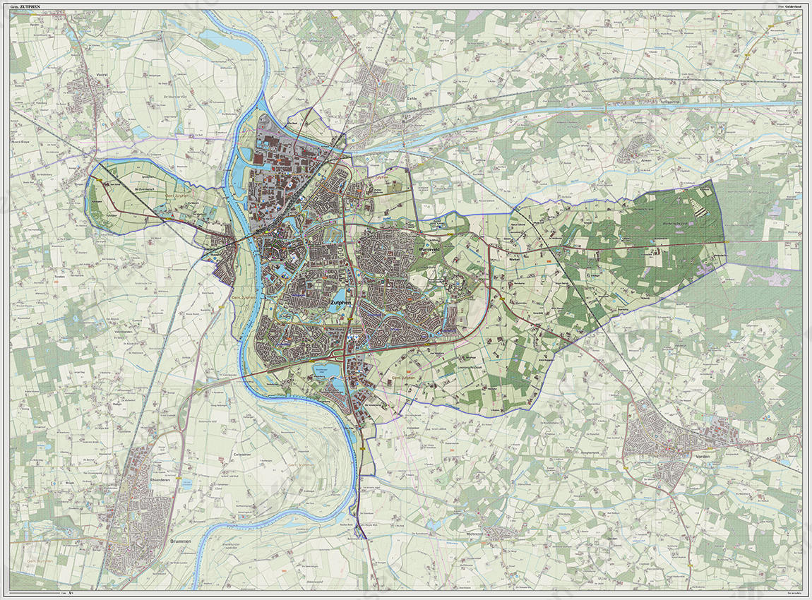 Digitale kaart Zutphen 1248