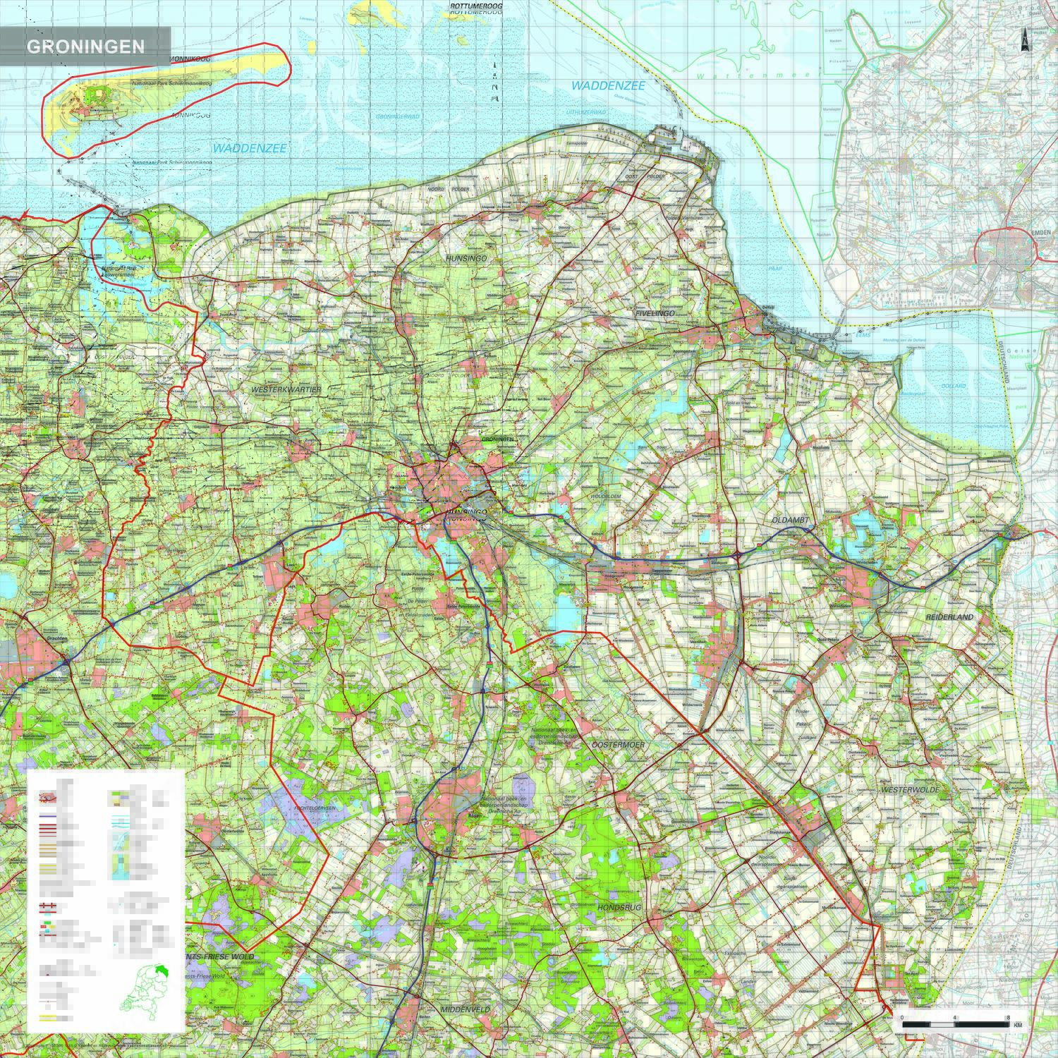Topografische Provinciekaart Groningen 1:100.000 - 1485Zm | Kaarten En  Atlassen.Nl